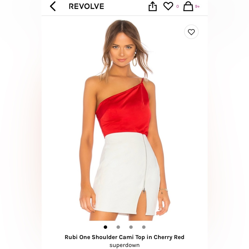 superdown Rubi One Shoulder Cami Top in Cherry Red - XS